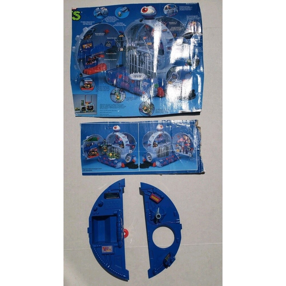 1990 TMNT Technodrome Replacement Parts Playmates VTG Blue Floors Both Sides